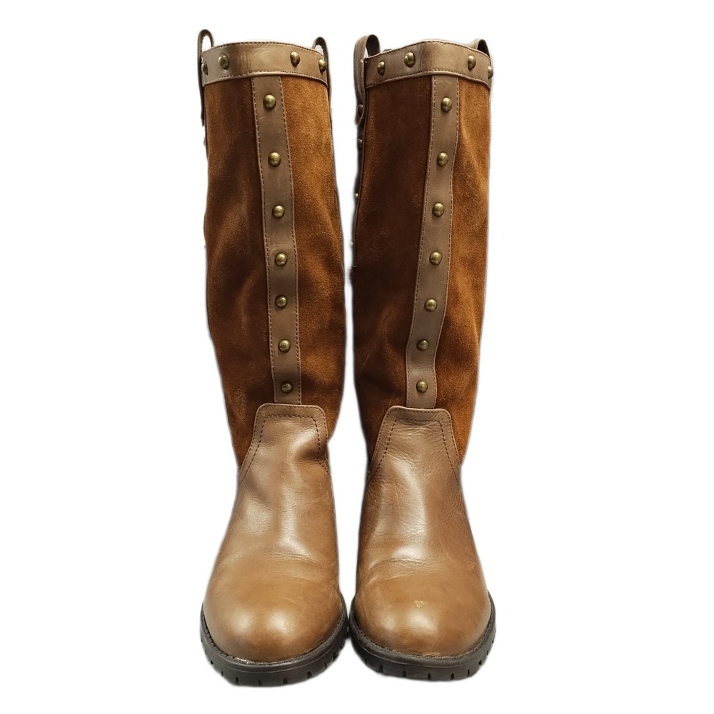Steve Madden Denmar Boots Womens Size 7.5 Multi Cheetah Print Leather Studded